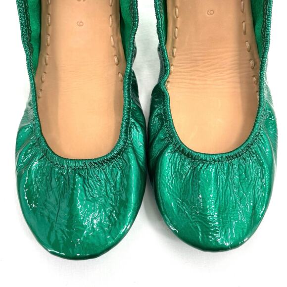 Tieks Emerald Green Patent Leather Ballet Flats Classic Holiday Shoes Size 9 - Picture 2 of 9